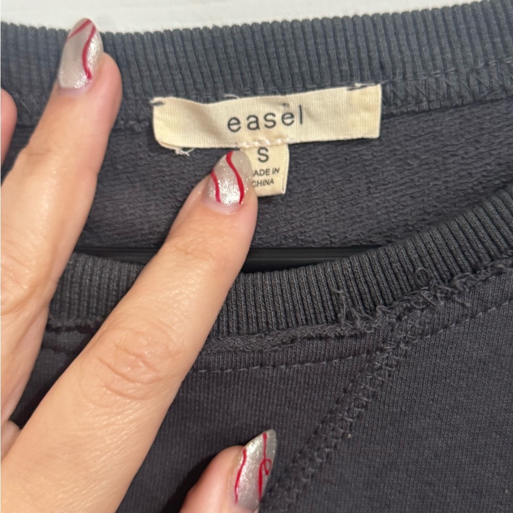 Dark Gray Long Sleeve Oversized Shirt - Picture 2 of 6